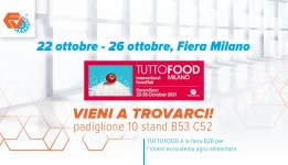 Dal 22 al 26 Ottobre vi aspettiamo a Milano per TuttoFood preview